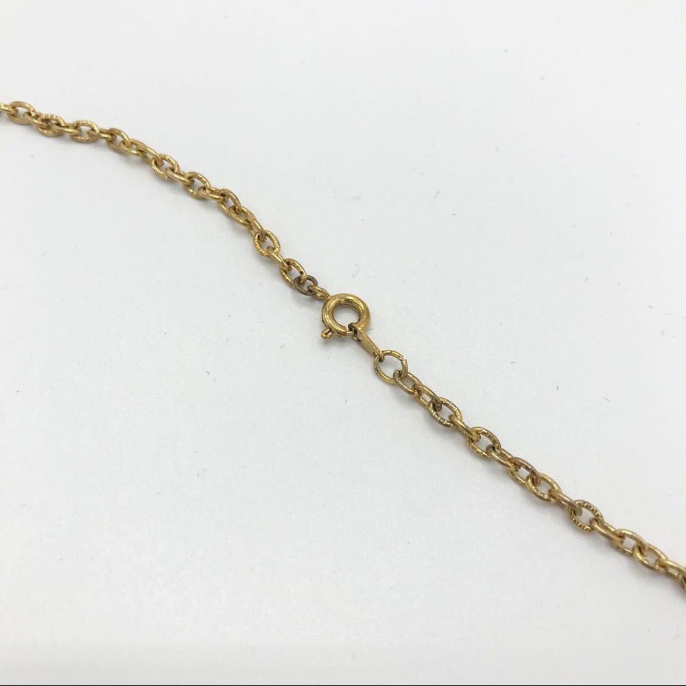 Long Necklace Gold Tone Brown Round Metal Swirl Pendant Beaded Bohemian - Picture 6 of 7